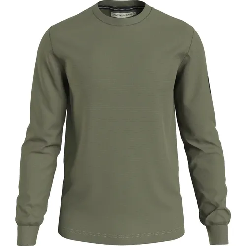 Grüner Waffel-Pullover - Calvin Klein - Modalova