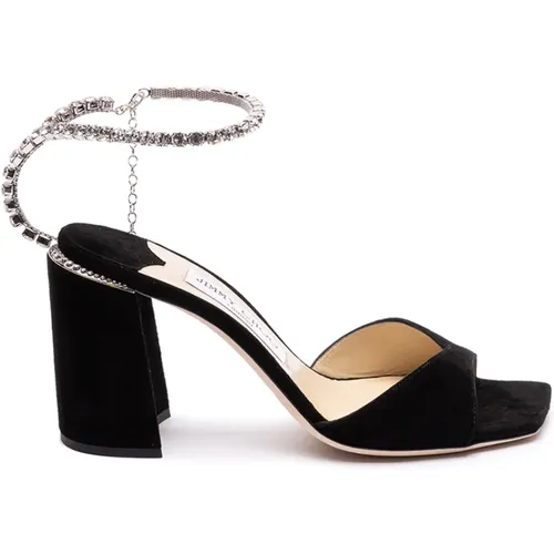 Schwarze Kristall Sandale - Jimmy Choo - Modalova