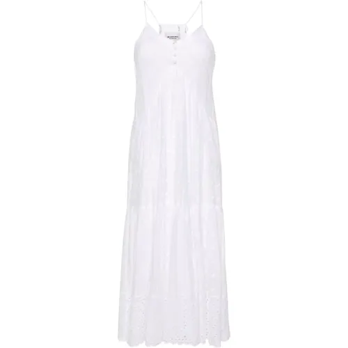 Weiße Broderie Anglaise Kleid , Damen, Größe: S - Isabel marant - Modalova