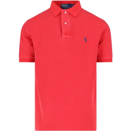 Rote Polo T-Shirts und Polos , Herren, Größe: L - Ralph Lauren - Modalova
