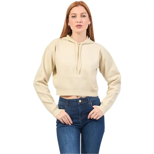 Weiße Kapuzenpullover Kurz , Damen, Größe: XL - Richmond - Modalova