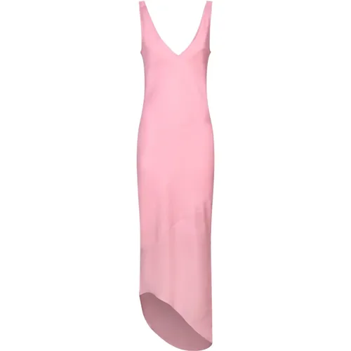 Rosa V-Ausschnitt Asymmetrisches Kleid , Damen, Größe: 2XS - JW Anderson - Modalova