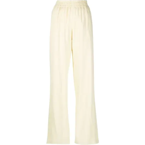 Pastel Wide-Leg Linen Trousers , female, Sizes: XS - Golden Goose - Modalova