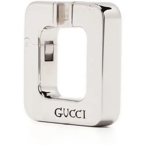 Chunky Hoop Ohrring mit geprägtem Logo - Gucci - Modalova