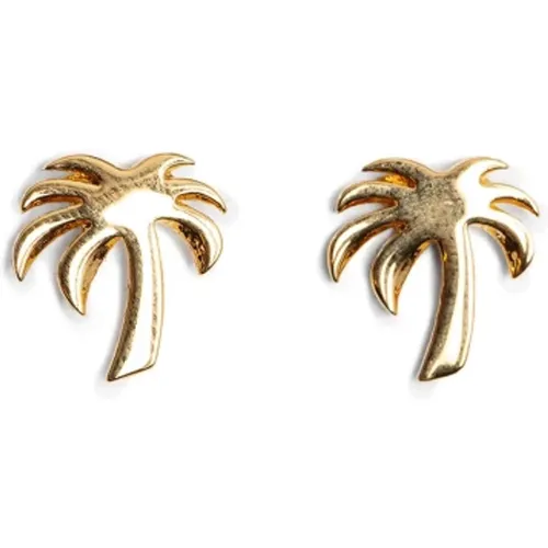 Gold Earrings with Metal Pin Closure , female, Sizes: ONE SIZE - Palm Angels - Modalova