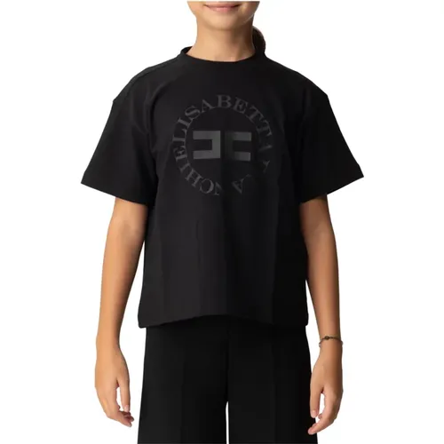 Schwarzes Trendiges Mädchen T-shirt - Elisabetta Franchi - Modalova