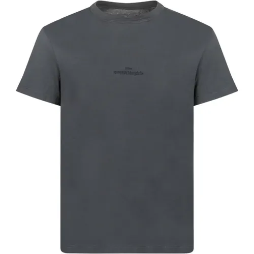 Dark Grey T-Shirt with Embroidered Logo , male, Sizes: L, S, XS, M - Maison Margiela - Modalova