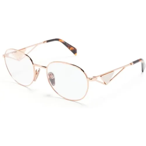 Goldene Optische Brille für den täglichen Gebrauch , Damen, Größe: 52 MM - Prada - Modalova