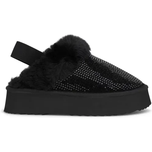 Fur shoe with beading , female, Sizes: 6 UK, 9 UK, 3 UK, 7 UK, 8 UK, 4 UK, 5 UK - Alma en Pena - Modalova