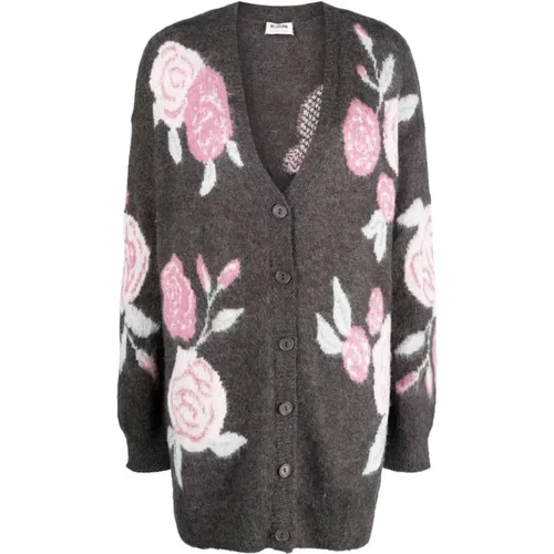 Grey Mel/Roses Rose Sweater , female, Sizes: XS - Blugirl - Modalova