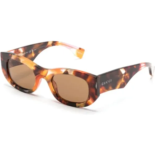 Orange Sonnenbrille Stilvoll Alltagstauglich - Gucci - Modalova