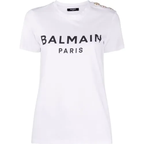 Logo T-shirt , Damen, Größe: L - Balmain - Modalova
