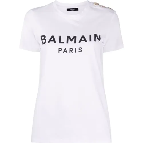 Logo T-shirt , female, Sizes: L, XS, XL, S, M - Balmain - Modalova