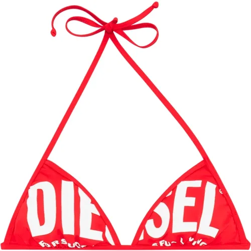 Triangel-Bikini-Top mit Logo in Übergröße , Damen, Größe: S - Diesel - Modalova