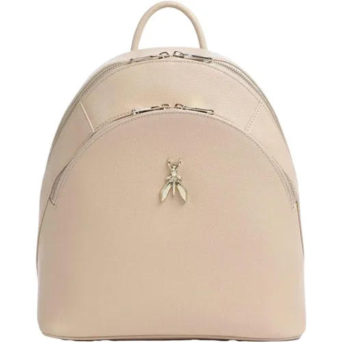 Beiger Leder Fly Rucksack - PATRIZIA PEPE - Modalova