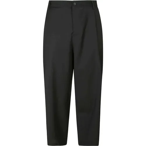 Stylish Cropped Pleated Trousers , male, Sizes: XS, S - Maison Kitsuné - Modalova
