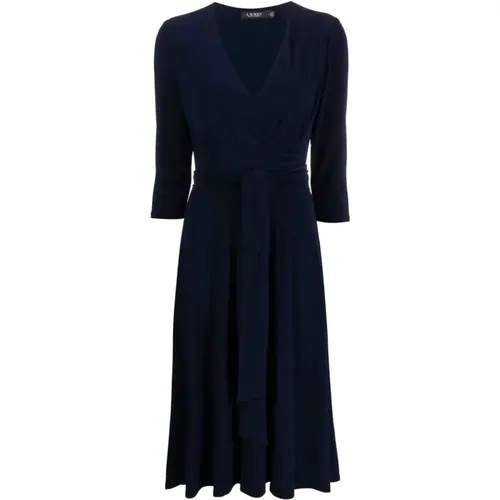 Carlyna 3/4 sleeve day dress , female, Sizes: M, XS, 2XL, L, S, 3XL, XL - Ralph Lauren - Modalova