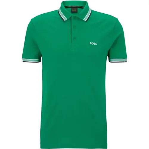 Breathable Piqué Polo with Sporty Stripes , male, Sizes: 2XL - Hugo Boss - Modalova