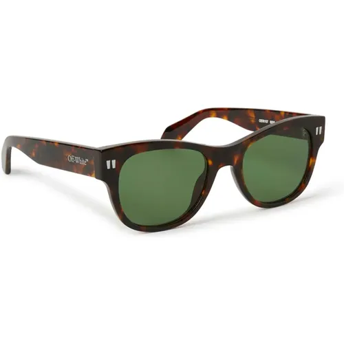 Moab Sunglasses in Havana/Green Cat , unisex, Sizes: 52 MM - Off White - Modalova