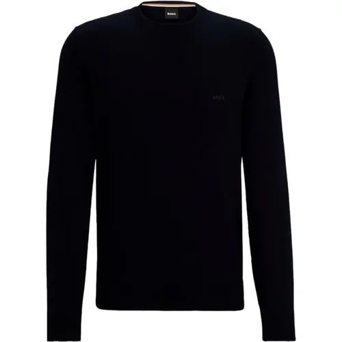 Embroidered Crew Neck Sweater , male, Sizes: L, 2XL, XL, 3XL - Boss - Modalova
