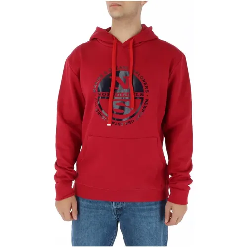 Roter Print-Sweatshirt mit Fronttaschen - North Sails - Modalova