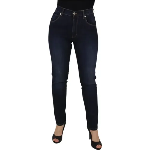 Blaue Baumwoll-High-Waist-Skinny-Denim-Jeans - Dolce & Gabbana - Modalova