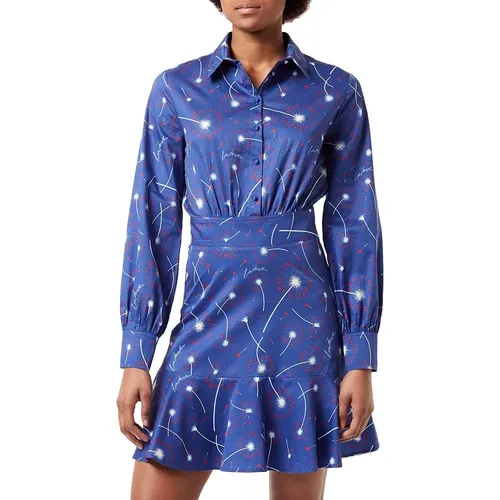 Blaues Baumwollkleid mit Abstrakten Designs , Damen, Größe: XS - Love Moschino - Modalova