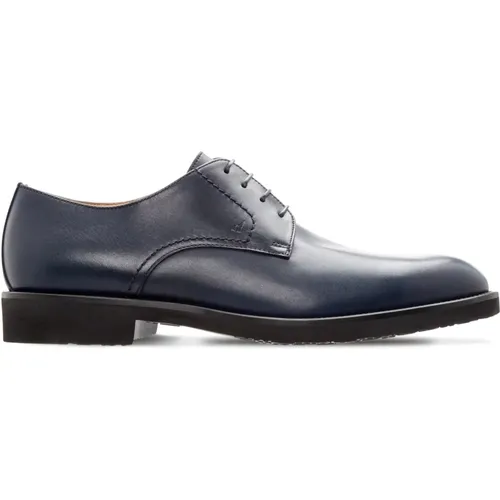Marineblaue Derby-Schuhe aus Kalbsleder , Herren, Größe: 46 EU - Moreschi - Modalova