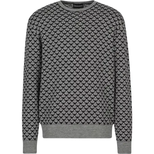 Logo All Over Wool Sweater , female, Sizes: XL - Emporio Armani - Modalova