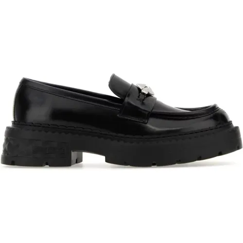 Klassische Schwarze Lederloafers , Damen, Größe: 37 EU - Jimmy Choo - Modalova