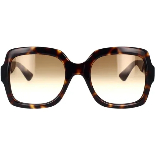 Quadratische Oversize-Sonnenbrille mit goldenem GG-Logo - Gucci - Modalova