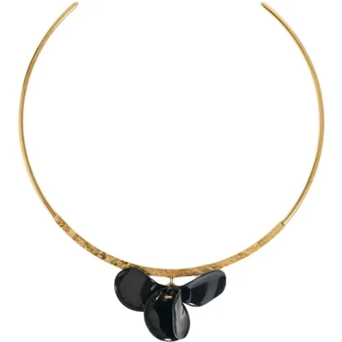 Goldenes Petal Choker Halskette , Damen, Größe: ONE Size - Malababa - Modalova