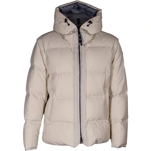 Men's Quilted Jacket with Feather Padding , male, Sizes: L, M, XL - Duno - Modalova