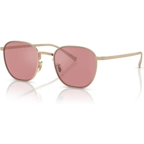 Gold/Magenta Rynn OV 1329St Sunglasses,Silver/Blue Rynn Sunglasses,Gold Aviator Sunglasses - Oliver Peoples - Modalova
