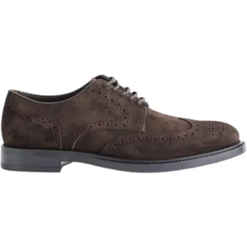 Suede Leather Derby Brogues , male, Sizes: 8 UK, 7 1/2 UK, 9 UK, 6 1/2 UK, 8 1/2 UK - TOD'S - Modalova