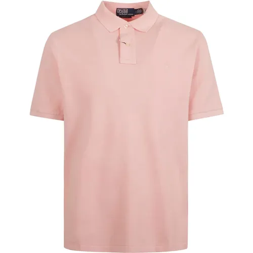 Rosa Polo Shirt Besticktes Logo , Herren, Größe: M - Ralph Lauren - Modalova