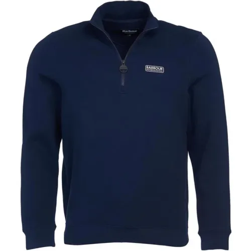 Essential Half Zip Sweatshirt Navy , male, Sizes: L, M - Barbour - Modalova