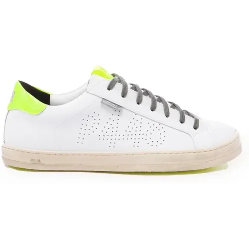 Sneakers with Fluorescent Yellow Heel , male, Sizes: 8 UK, 12 UK, 9 UK, 10 UK - P448 - Modalova