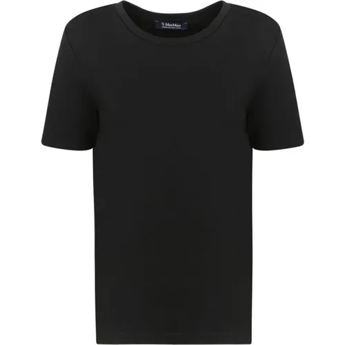 Schwarzes Scuba Jersey Crewneck T-Shirt , Herren, Größe: S - Max Mara - Modalova