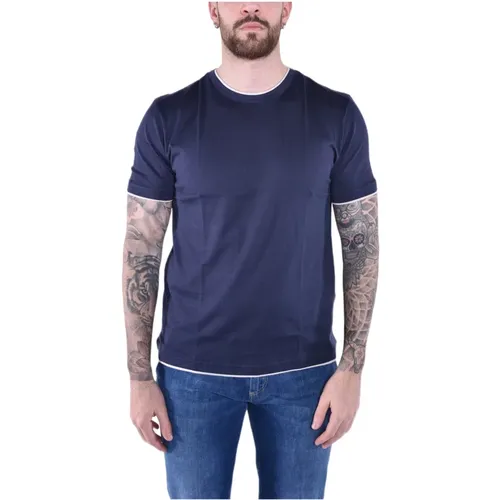 Luxuriöses Giza Cotton Crew Neck T-Shirt , Herren, Größe: M - Eleventy - Modalova