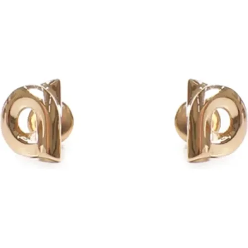Golden Hook Earrings, Made in Italy , female, Sizes: ONE SIZE - Salvatore Ferragamo - Modalova