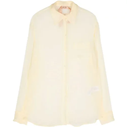 Silk Organza Shirt , female, Sizes: L, XL, M - N21 - Modalova