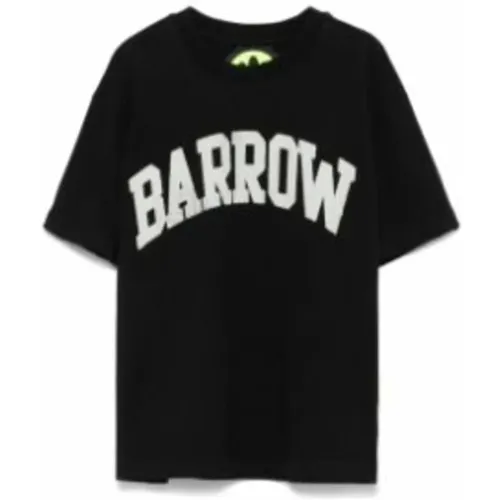 Junior Schwarzes Jersey T-shirt,Junior Jersey T-shirt Creme - BARROW - Modalova