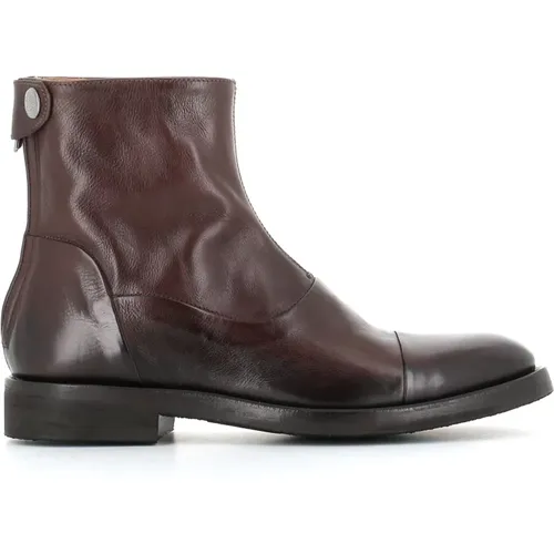Dark Leather Boots with Zipper and Snap Closure , female, Sizes: 5 UK - Alberto Fasciani - Modalova