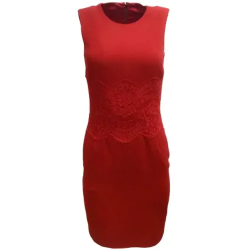 Fabric Sleeveless Crepe Mini Dress with Lace Trim , female, Sizes: 2XS - Dolce & Gabbana Pre-owned - Modalova