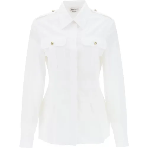 Klassisches Weißes Button-Up Hemd - alexander mcqueen - Modalova