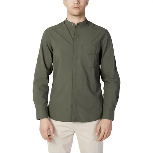 Plain Long Sleeve Mandarin Collar Shirt , male, Sizes: XL, 2XL, S - Antony Morato - Modalova