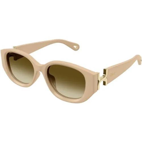 Ivory Brown Sunglasses Model 004 , unisex, Sizes: 54 MM - Chloé - Modalova