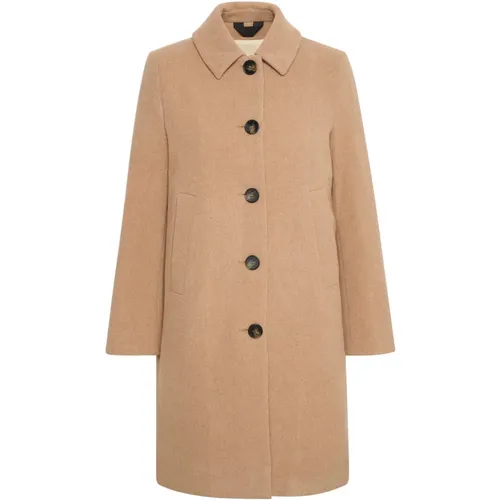 Classic Wool Coat with Pockets and Buttons , female, Sizes: 2XL, 3XL - Part Two - Modalova