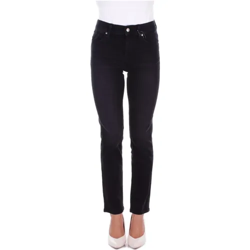 Schwarze Skinny Stretch Jeans mit Strassdetails , Damen, Größe: W29 - Liu Jo - Modalova